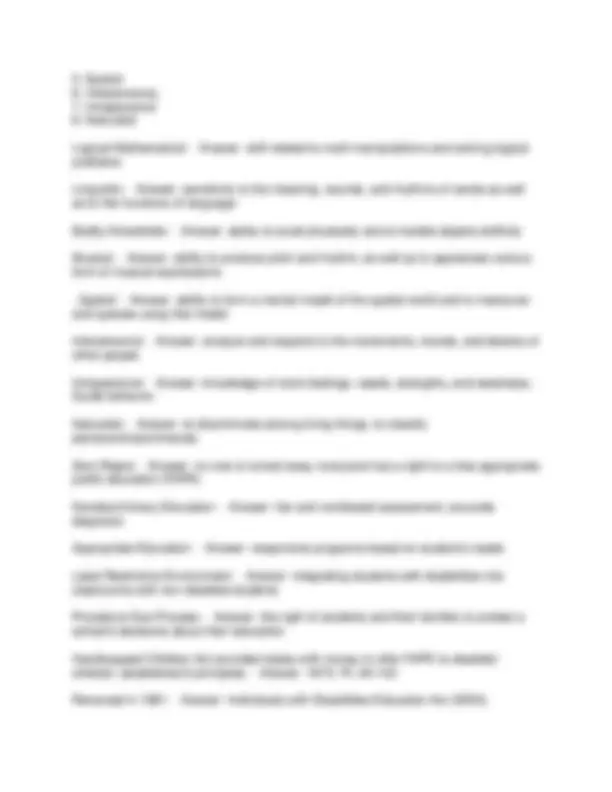 EDUC 1301 EXAM QUESTIONS & ANSWERS | Exams Social Sciences | Docsity
