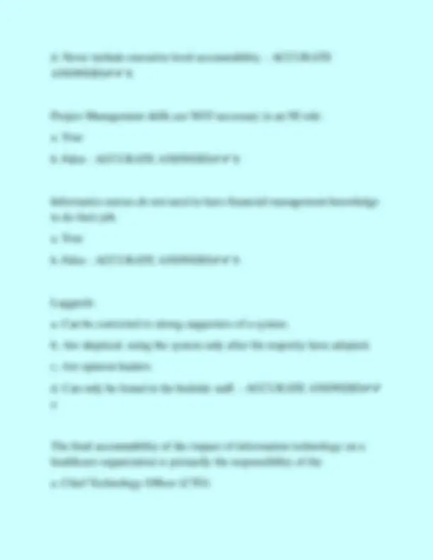 Nursing Informatics Exam Questions and Answers 2025-2026 | Exams ...