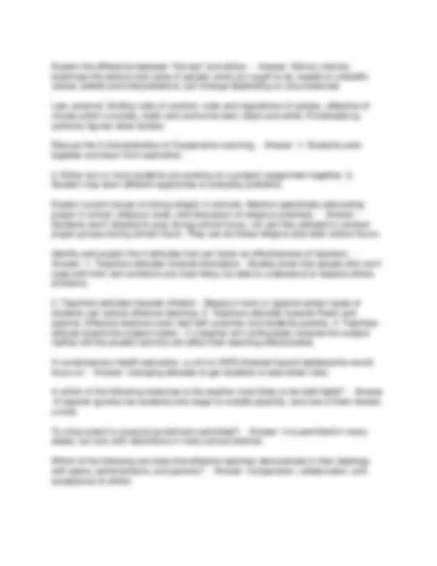 EDUC 1301 FINAL QUESTIONS & ANSWERS | Exams Social Sciences | Docsity