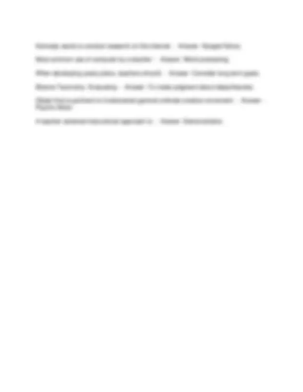EDUC 1301 MIDTERM QUESTIONS & ANSWERS | Exams Social Sciences | Docsity