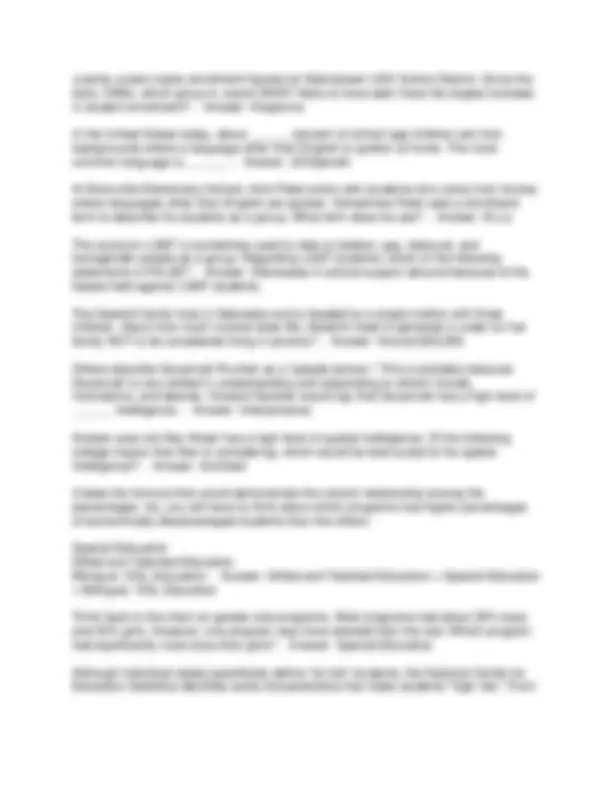 EDUC 1301 FINAL EXAM REVIEW QUESTIONS | Exams Social Sciences | Docsity