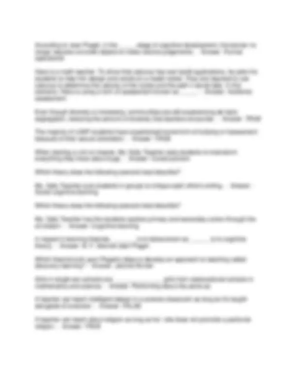 EDUC 1301 FINAL EXAM REVIEW QUESTIONS | Exams Social Sciences | Docsity