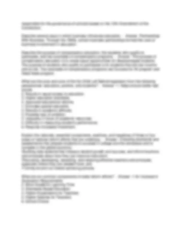 EDUC 1301 FINAL EXAM QUESTIONS & ANSWERS | Exams Social Sciences | Docsity