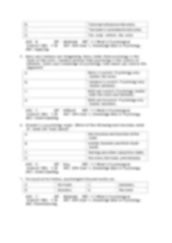 Test Bank – Psychological Science 6th Edition by Gazzaniga