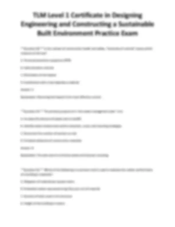 Sustainable Built Environment Practice Exam: TLM Level 1 Certificate ...