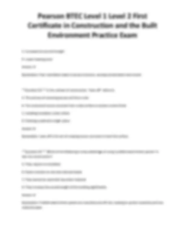 Pearson BTEC Level 1 Level 2 First Certificate in Construction and the ...