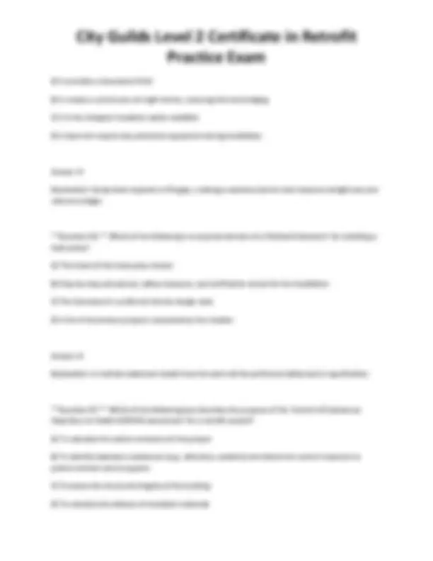 City Guilds Level 2 Certificate in Retrofit Practice Exam | Exams ...