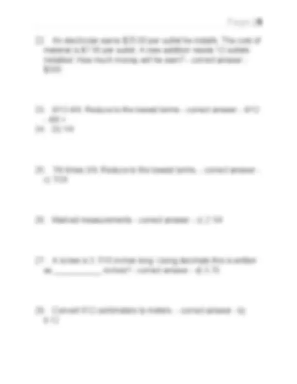 NCCER Intro to Construction Math: Module 2 with Solutions | Exams ...