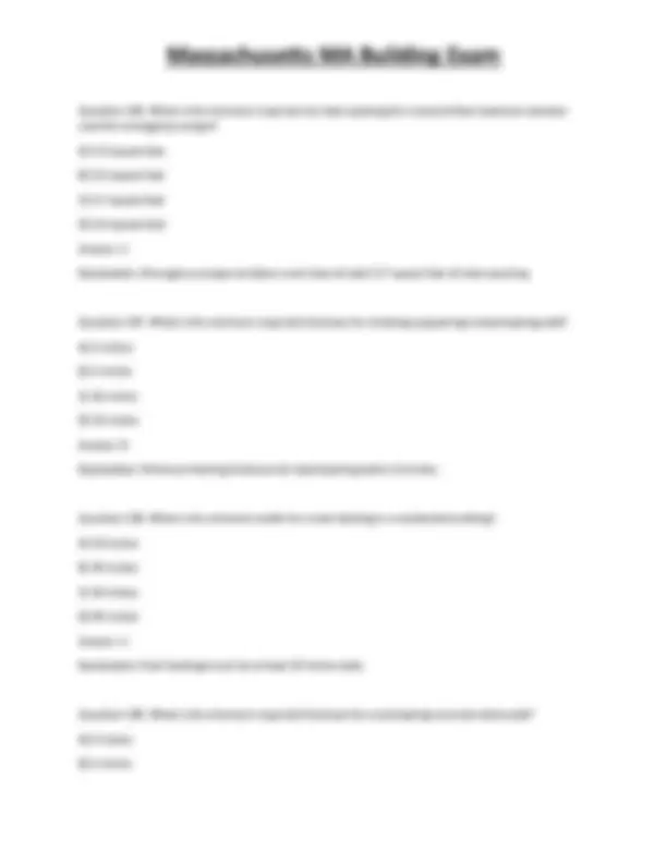 Massachusetts Building Exam Questions and Answers | Exams Technology ...