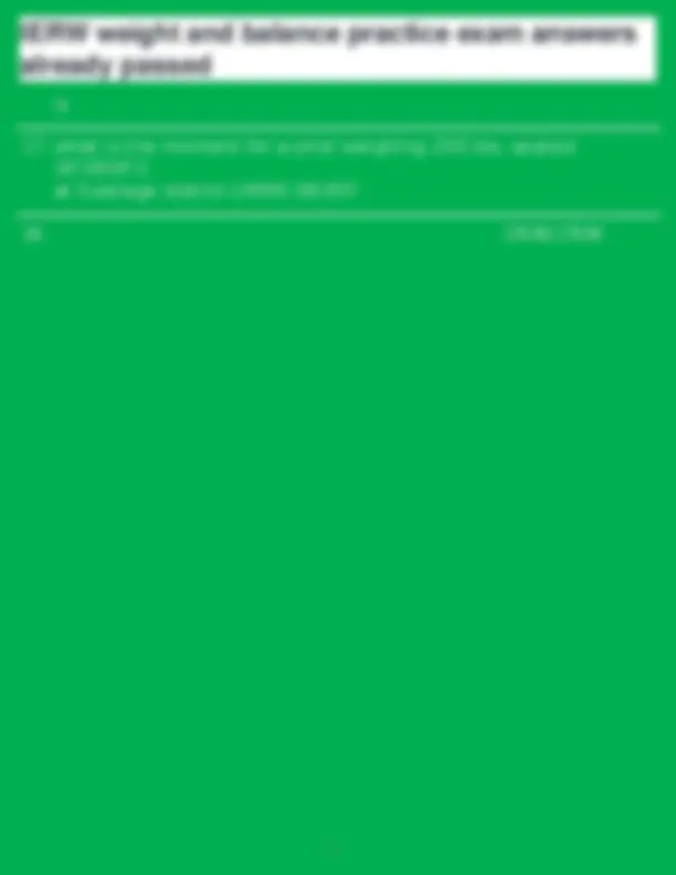 IERW Weight and Balance Practice Exam: Questions and Answers | Exams ...