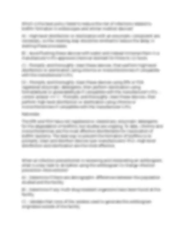 APIC LTC-CIP Practice Exam Questions and Answers | Exams Nursing | Docsity