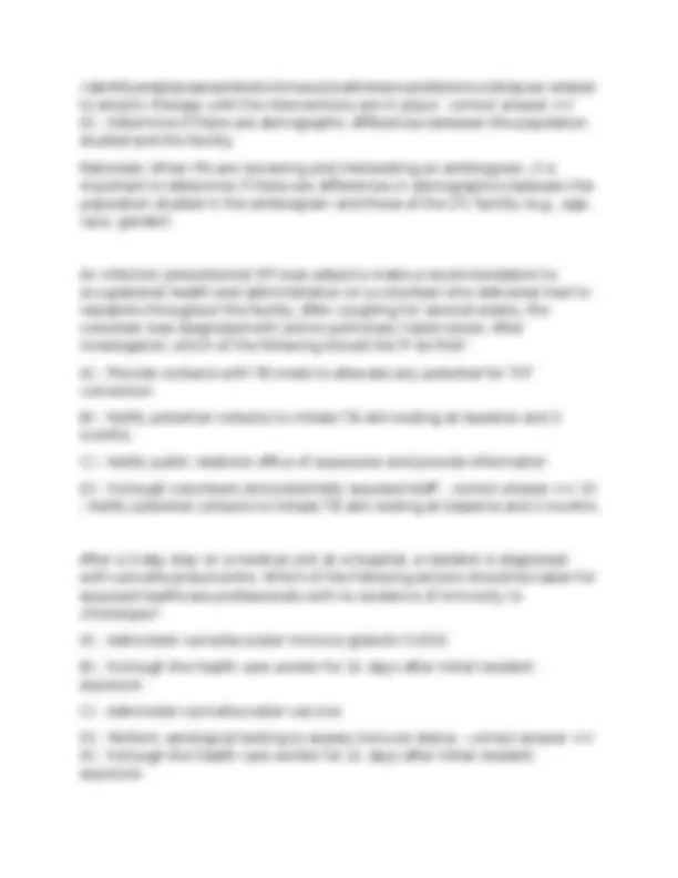 APIC LTC-CIP Practice Exam Questions and Answers | Exams Nursing | Docsity
