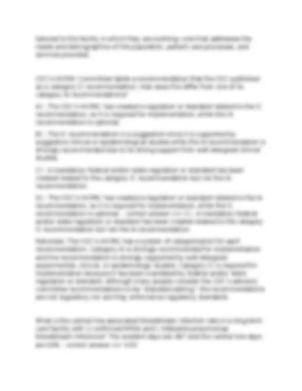 APIC LTC-CIP Practice Exam Questions and Answers | Exams Nursing | Docsity