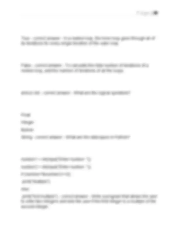 introduction to programming in python wgu d335... WGU D335 INTRODUCTION TO PROGRAMMING IN PYTHON FINAL EXAM REVIEW WITH ...