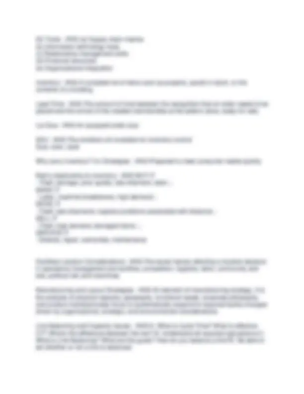 SCM 300 Exam 1 Study Guide: Supply Chain Management Key Concepts ...