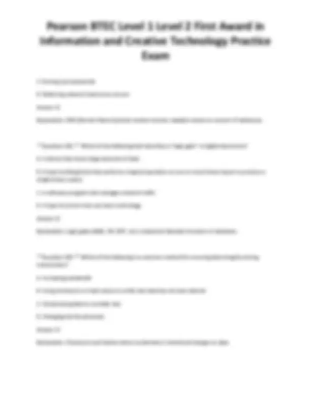 Pearson BTEC Level 1 Level 2 First Award in Information and Creative ...
