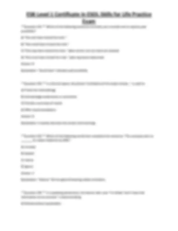 ESOL Level 1 Exam Practice Questions and Answers | Exams Technology ...