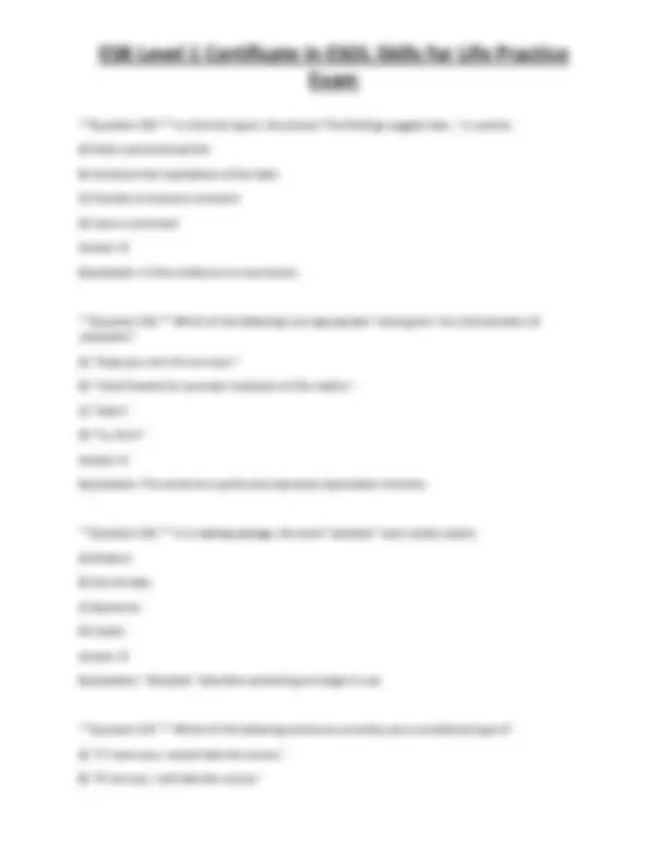 ESOL Level 1 Exam Practice Questions and Answers | Exams Technology ...