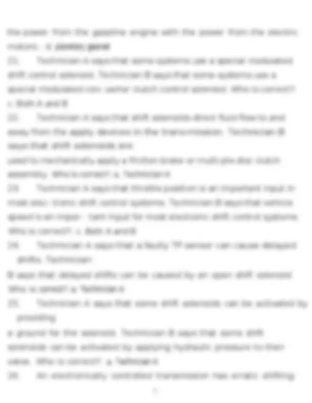 Automatic Transmissions Test: Questions and Answers | Exams Advanced ...
