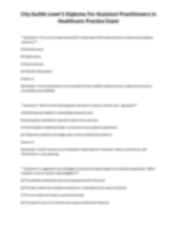 City Guilds Level 5 Diploma For Assistant Practitioners in Healthcare ...