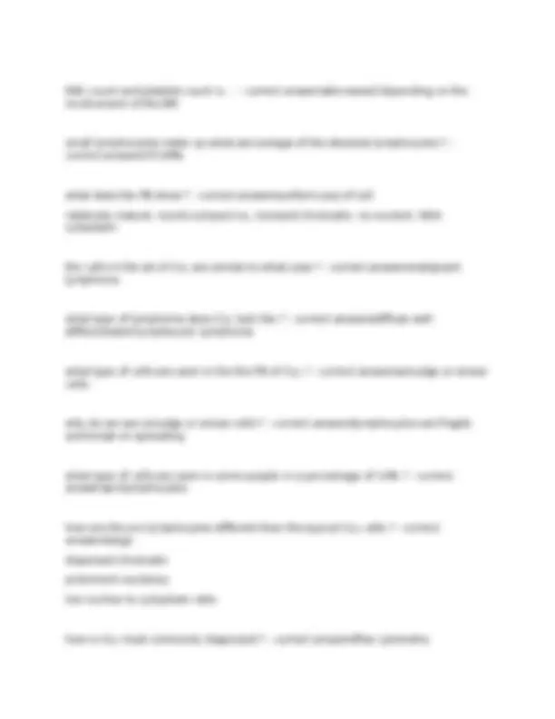 Chronic Lymphocytic Leukemia Exam Questions and Answers 2025/2026 ...