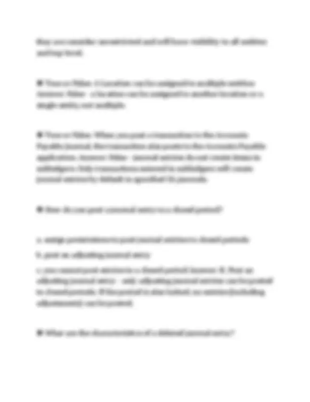 SAGE INTACCT IMPLEMENTATION FINAL PAPER 2026 QUESTIONS WITH CORRECT ...
