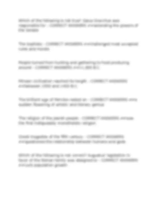 Western Civilization Exam with Answers | Exams History | Docsity