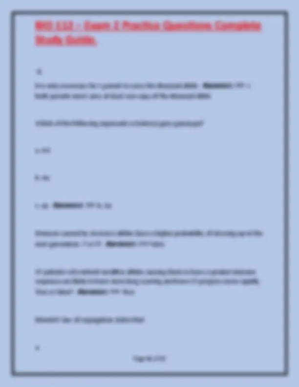 BIO 112 Exam 2 Practice Questions and Study Guide | Exams Biology | Docsity