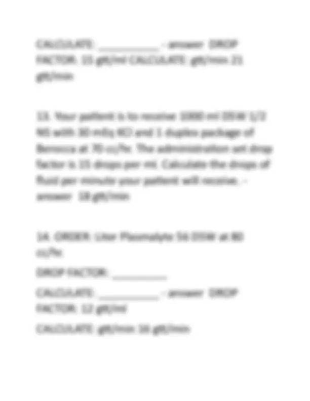 NUR103 100 Dosage Calculation Practice Problems questions and answers ...