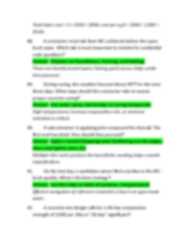 Louisiana Residential Building Contractor Exam Questions and Answers ...