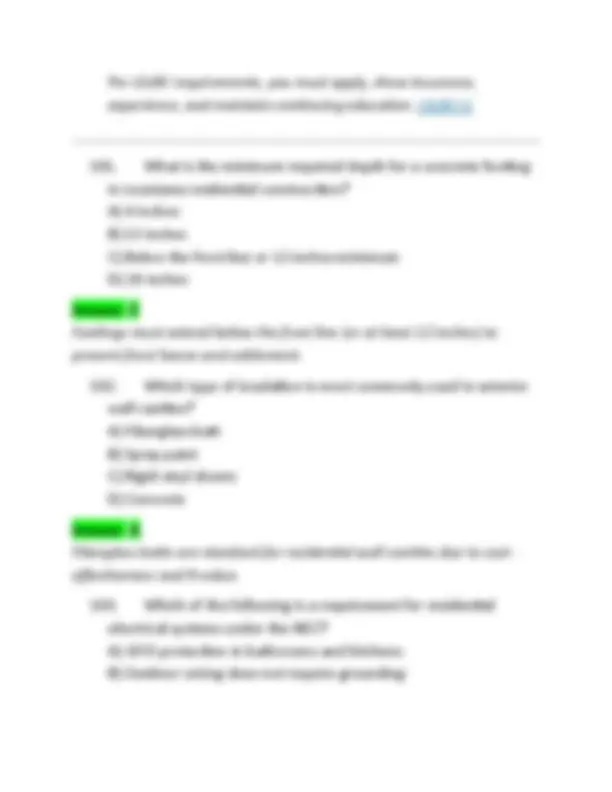 Louisiana Residential Building Contractor Exam Questions and Answers ...