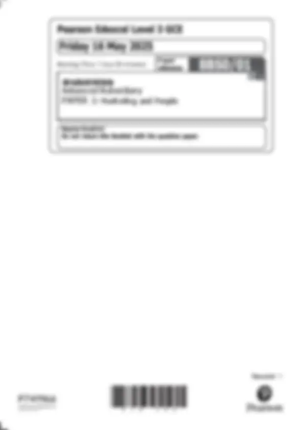 EDEXCEL AS LEVEL BUSINESS (8BS0/01) QUESTION PAPER 1 AND MARK SCHEME ...