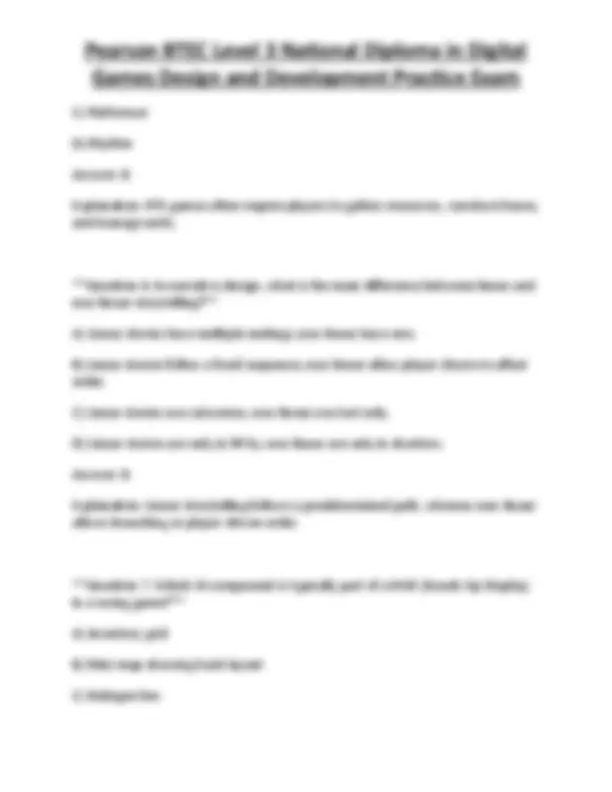Pearson BTEC Level 3 National Diploma in Digital Games Design and ...