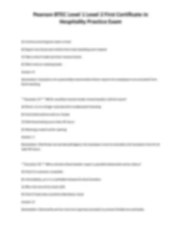 Pearson BTEC Level 1 Level 2 First Certificate in Hospitality Practice ...