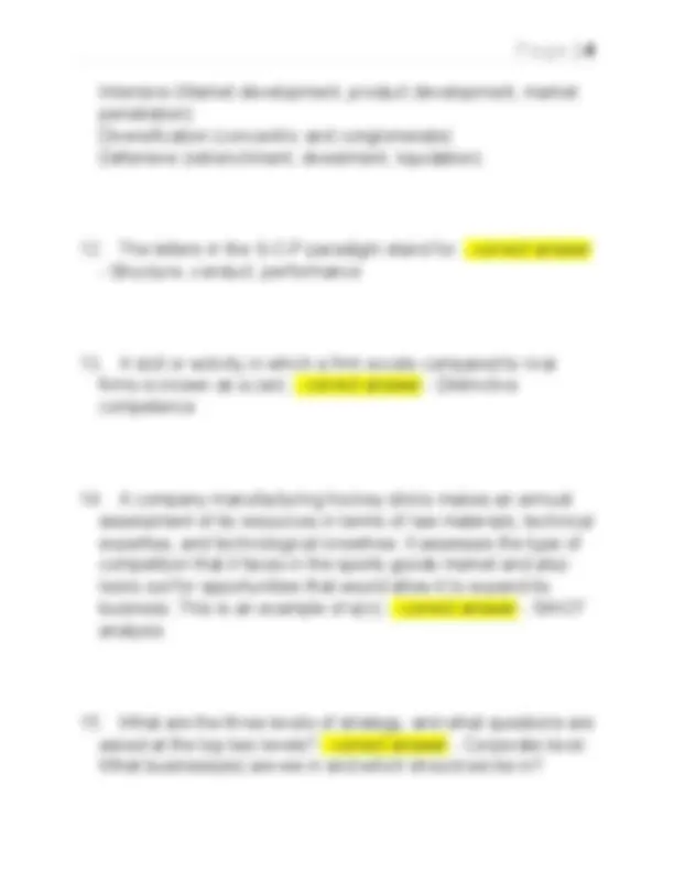 Business Strategy Game Quiz 1 - Questions and Answers | Exams Business ...