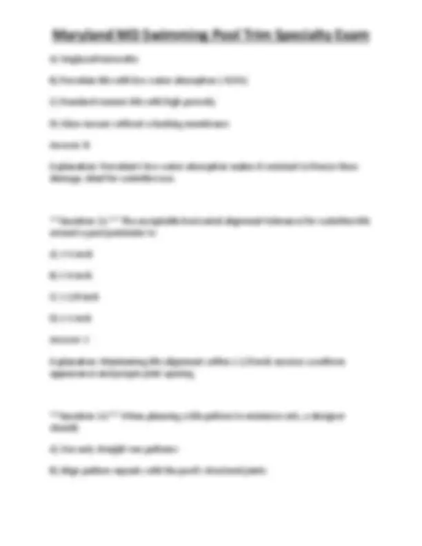 Trim Questions Maryland Swimming Pool Trim Specialty Exam: Practice Questions | Exams ...
