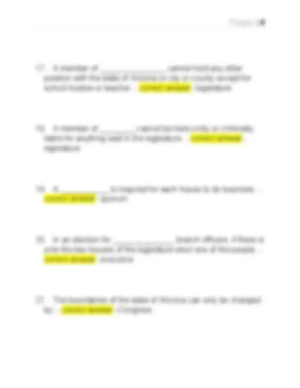 AEPA US/ARIZONA CONSTITUTION TEST QUESTIONS WITH 100% CORRECT SOLUTIONS ...