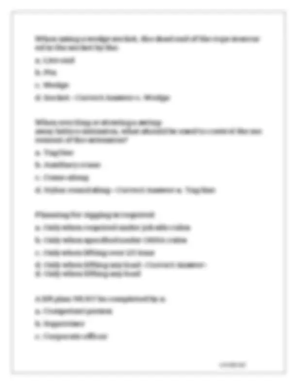 Advance Rigger Test Exam With 100% Correct And Verified Answers 2026/ ...