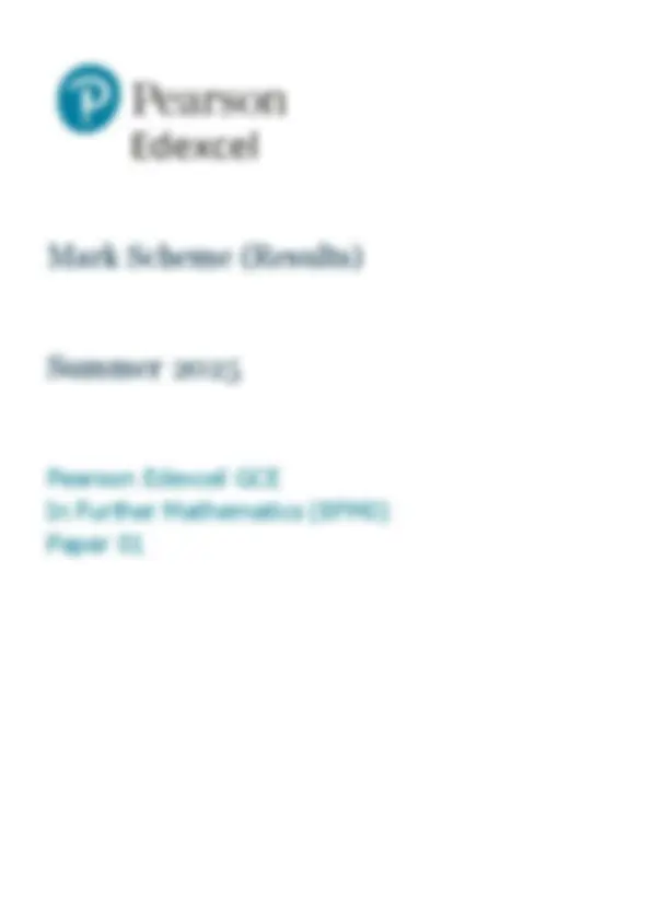 Pearson Edexcel AS Level Further Mathematics Question paper 1 and Mark ...