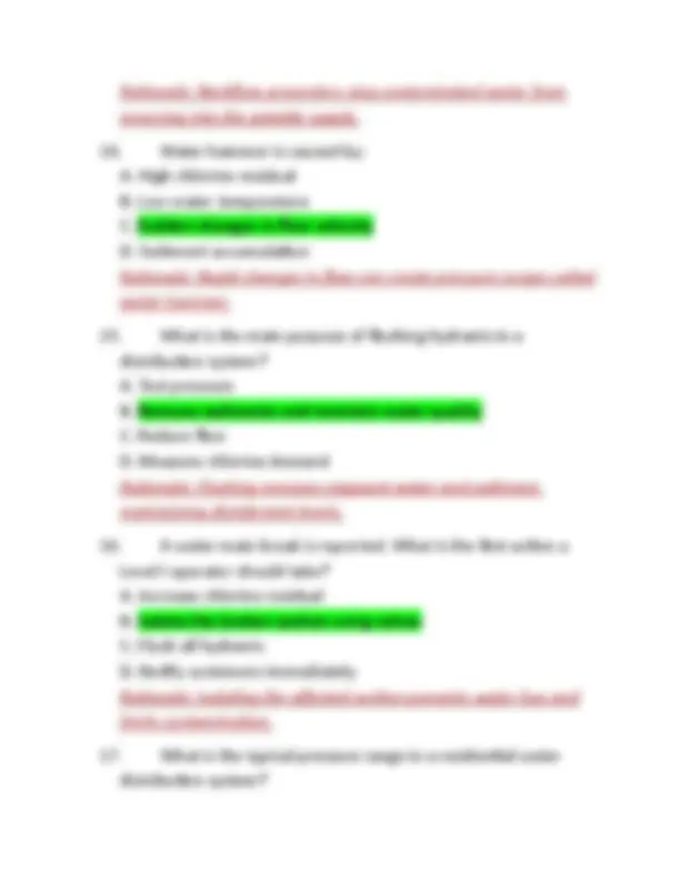 Water Distribution Operator Level I Exam Questions And Correct Answers ...