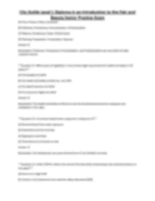 Hair and Beauty Sector Practice Exam: City & Guilds Level 1 Diploma ...