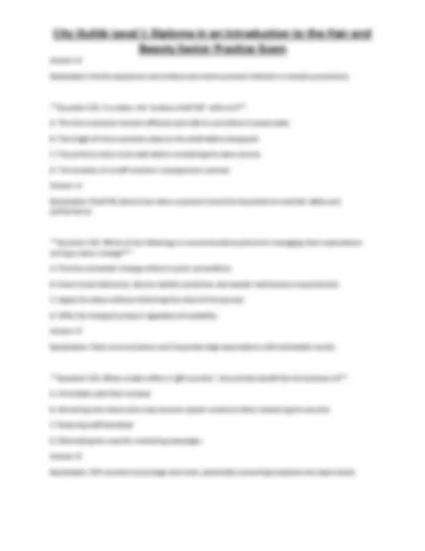 Hair and Beauty Sector Practice Exam: City & Guilds Level 1 Diploma ...