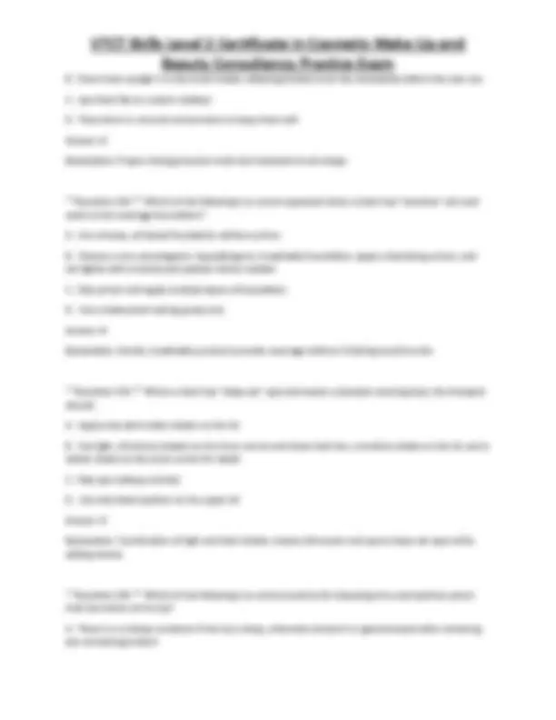 Cosmetic Make-Up and Beauty Consultancy Practice Exam: VTCT Skills ...