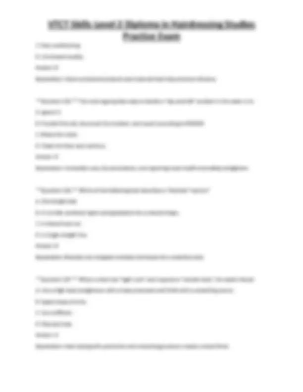 VTCT Skills Level 2 Diploma in Hairdressing Studies Practice Exam ...