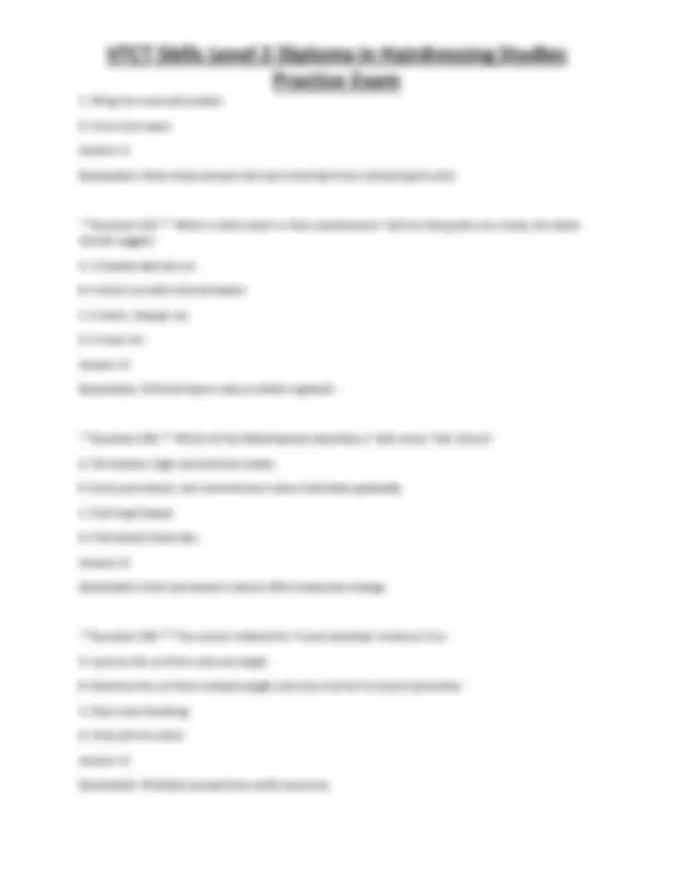 VTCT Skills Level 2 Diploma in Hairdressing Studies Practice Exam ...