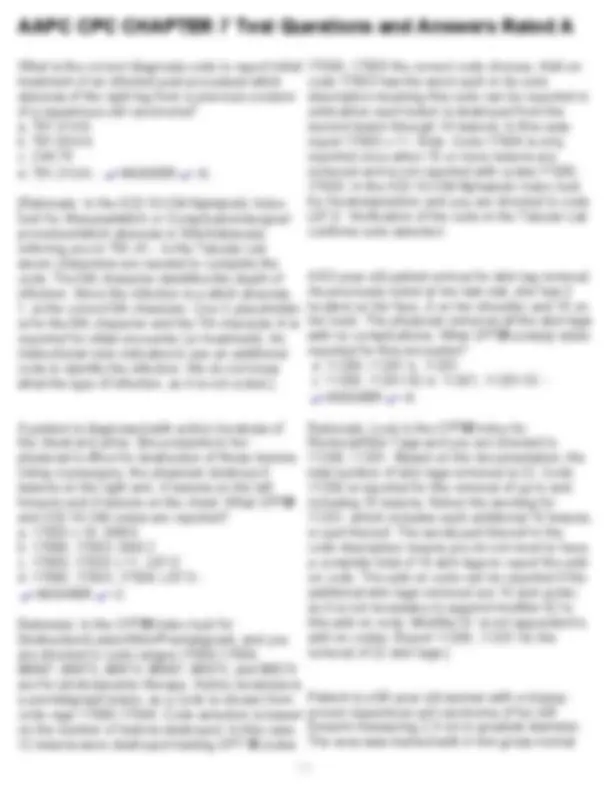 AAPC CPC Chapter 7 Test Questions and Answers: Medical Coding Scenarios ...