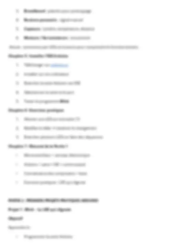 Arduino pour debutant | Résumés C Programmation précise | Docsity