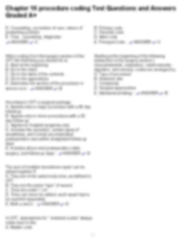 Procedure Coding Test Questions and Answers: Chapter 16 | Exams Nursing ...