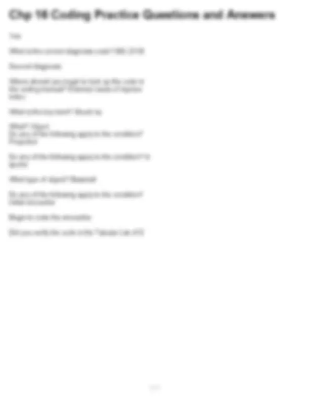 Medical Coding Case Question ICD-10 Coding Practice Questions and Answers: Case Studies | Exams ...