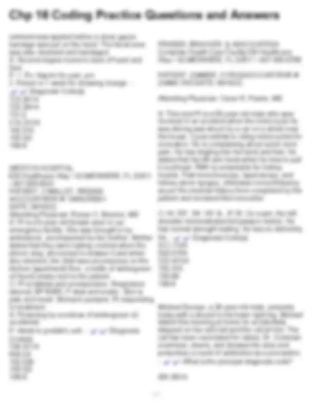 Medical Coding Case Question ICD-10 Coding Practice Questions and Answers: Case Studies | Exams ...